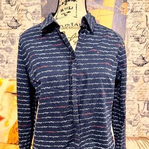Tommy Hilfiger Script Print Shirt - Navy, Red, White
